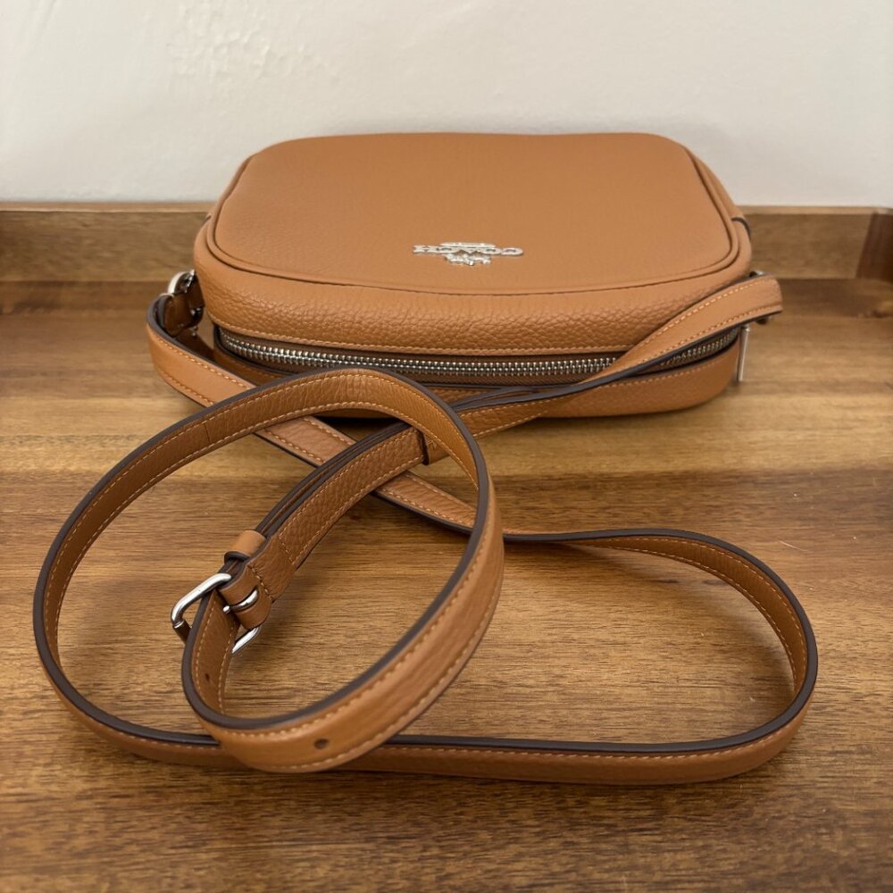 Coach Tan Pebbled Leather Crossbody Bag - Picture 5 of 10